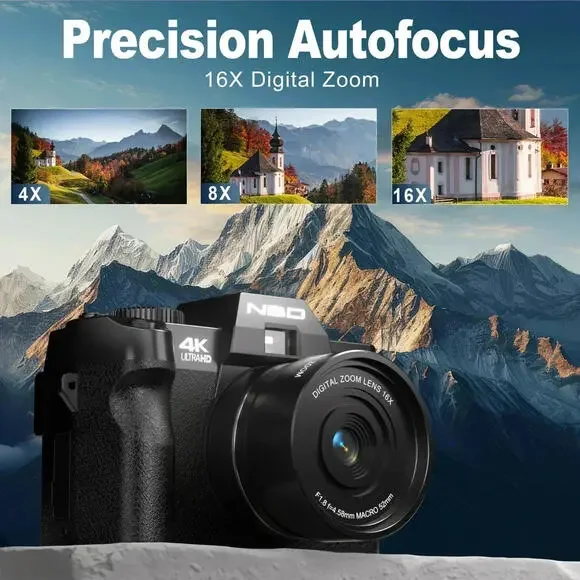 NBD Digital Camera 4K 48MP 16X Anti-shake Video Camera 64GB TF For Photography - Picture 4 of 9